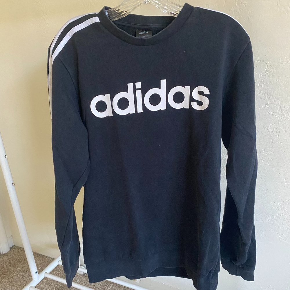 Adidas Tops Crewneck Black with Adidas Logo Printed on Front